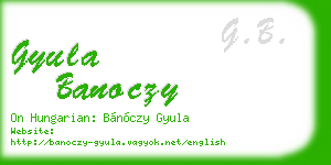 gyula banoczy business card