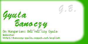 gyula banoczy business card